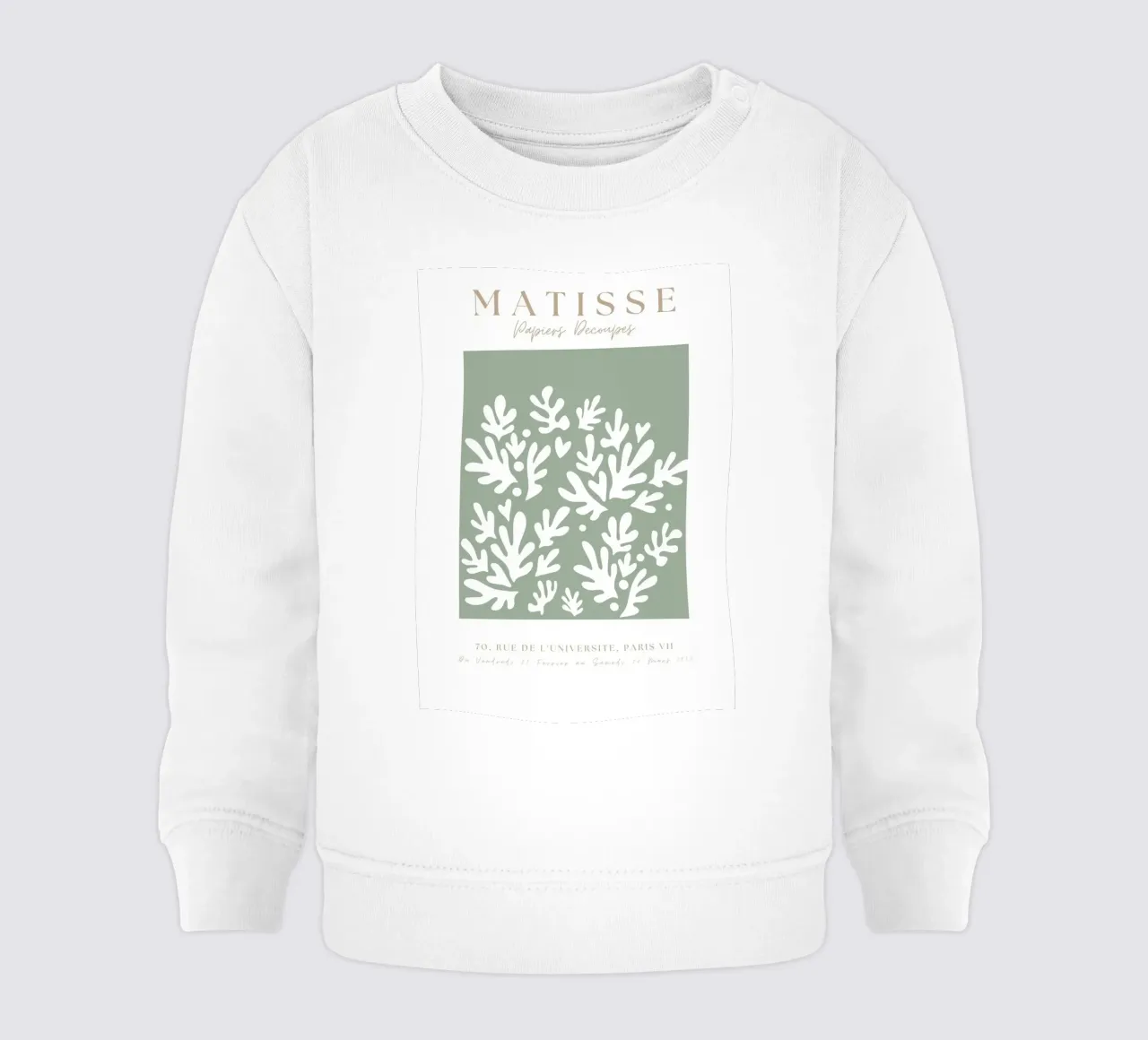 Henri Matisse abstracte kunst, Matisse uitgesneden kunst, saliegroen baby sweatshirt van pdigitalprints