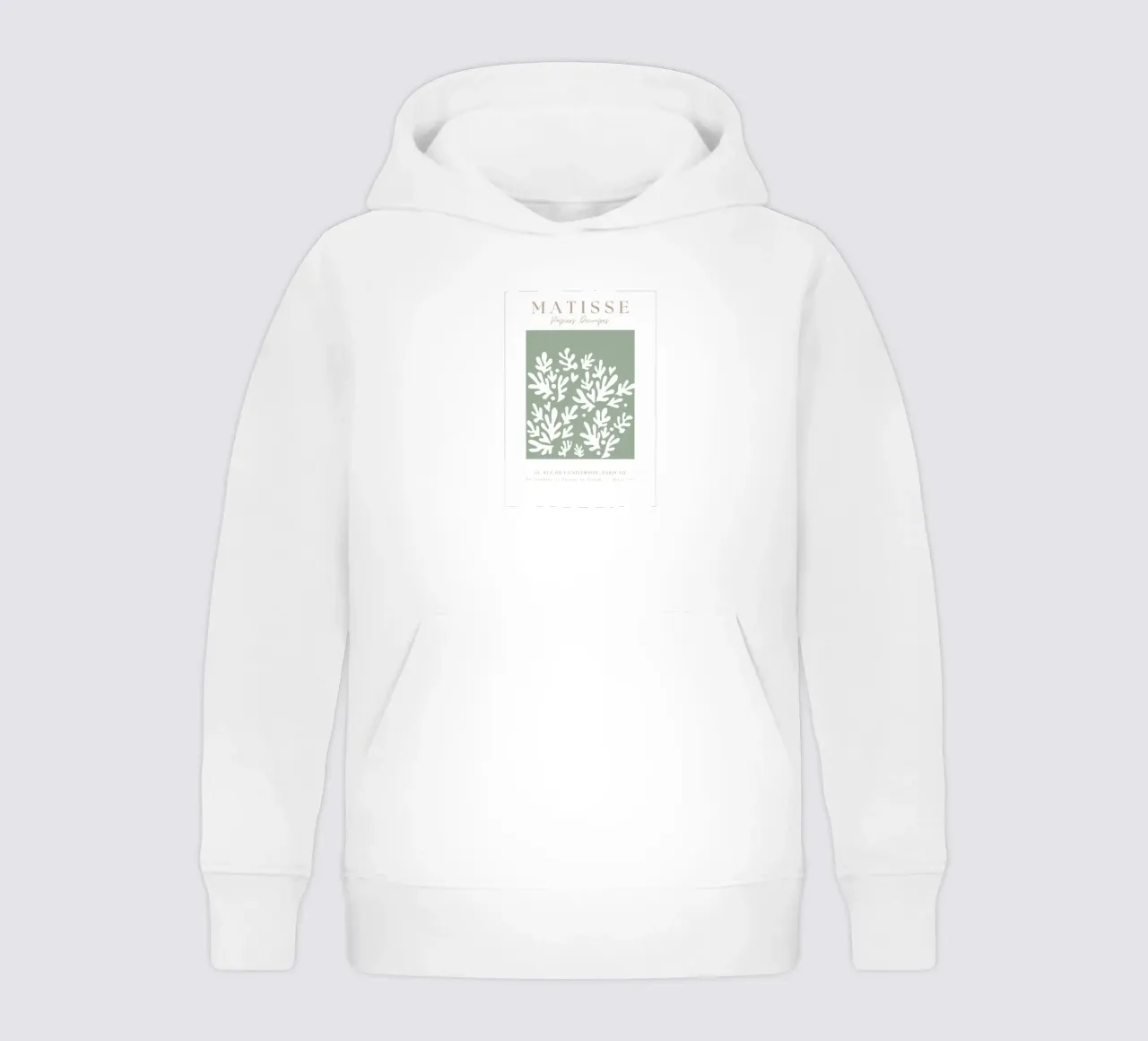 Henri Matisse Abstract Art,Matisse Cut Out Art,Sage Green kids hoodie by pdigitalprints