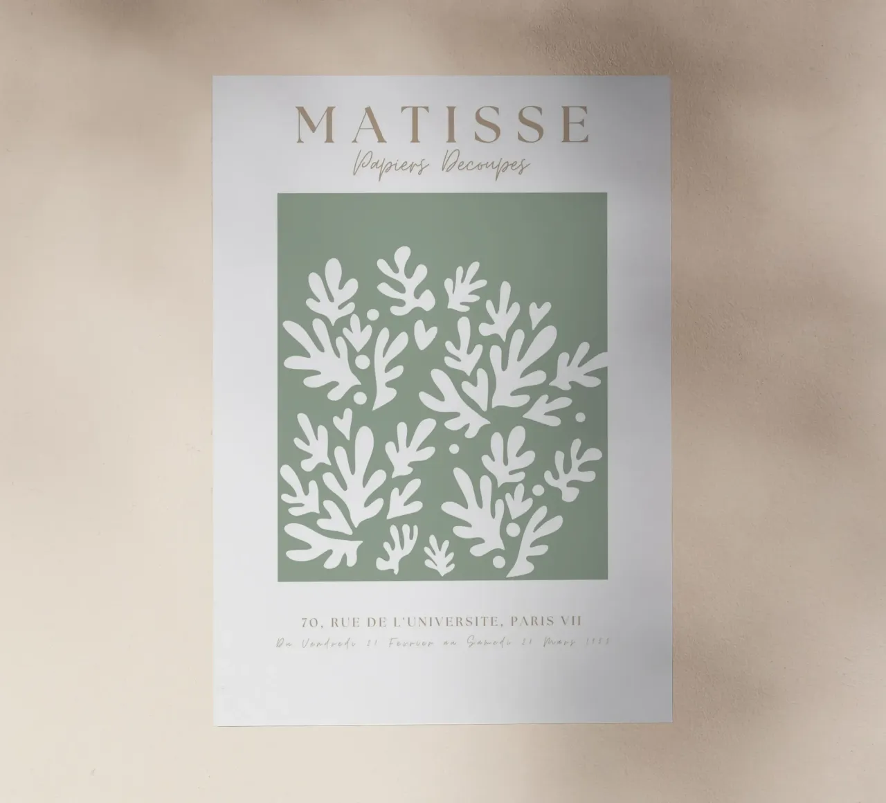 Henri Matisse Arte Abstracto,Matisse Arte Recortable,Verde Salvia lámina retroiluminada de pdigitalprints