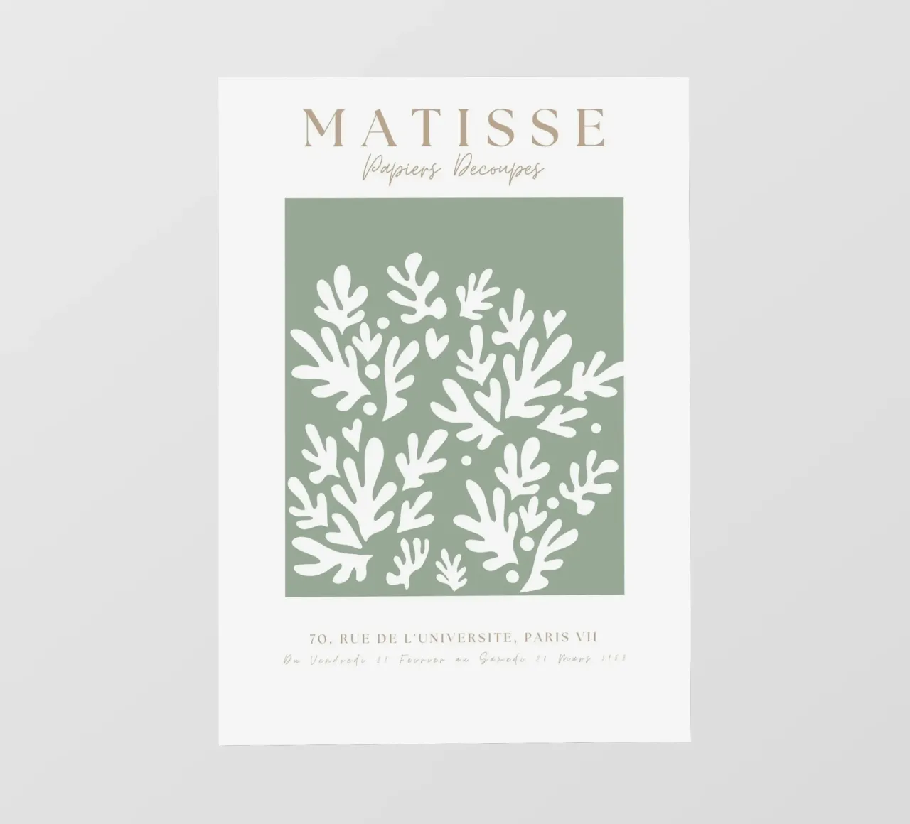 Henri Matisse Arte Abstracto,Matisse Arte Recortable,Verde Salvia lámina retroiluminada de pdigitalprints