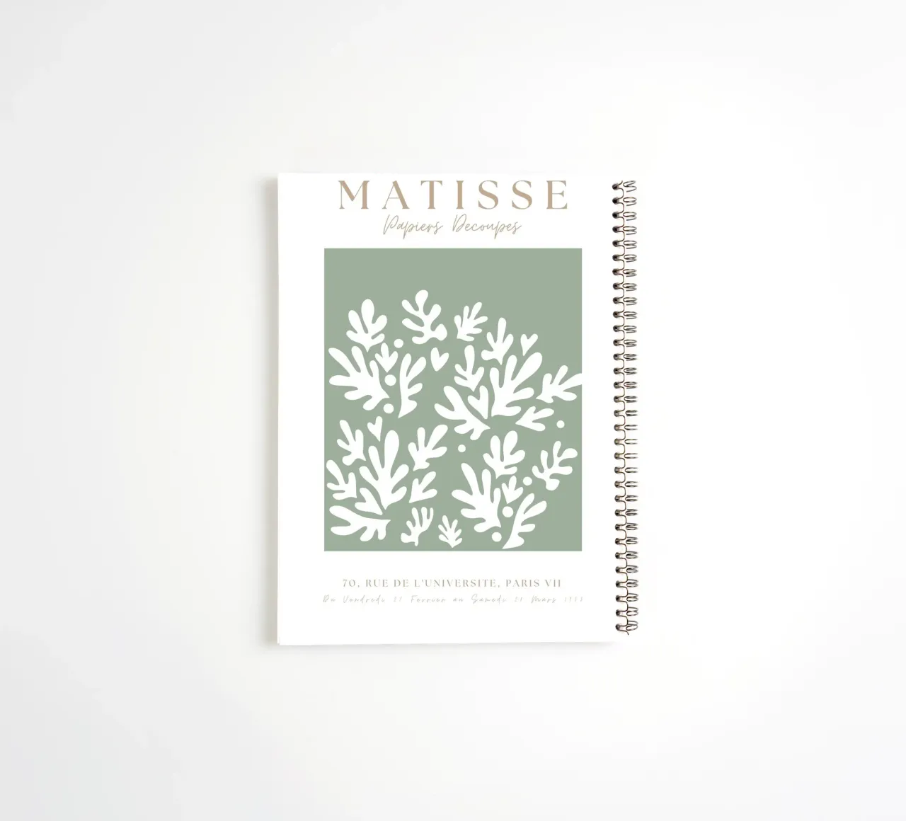 Henri Matisse Abstract Art,Matisse Cut Out Art,Sage Green spiral notebook by pdigitalprints