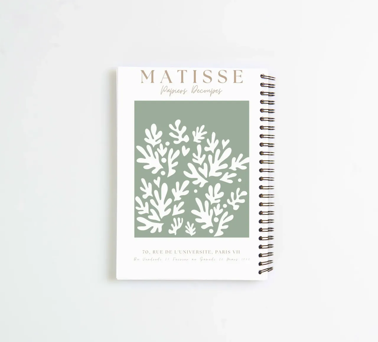Henri Matisse Abstract Art,Matisse Cut Out Art,Sage Green spiral notebook by pdigitalprints
