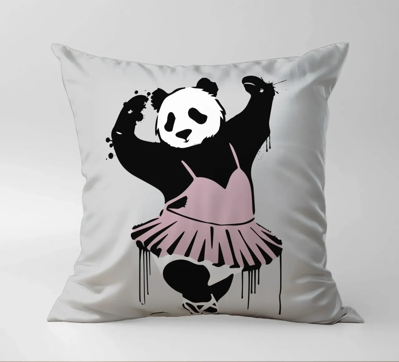 Dancing panda in ballet style - Creative elegance decorative cushion by namosh