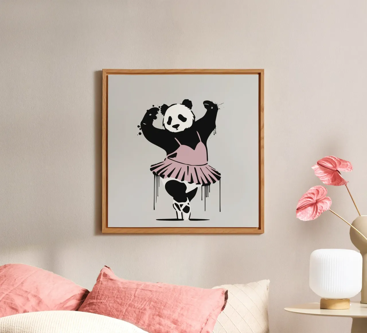 Panda danzante in stile balletto - Eleganza creativa alluminio dibond da namosh