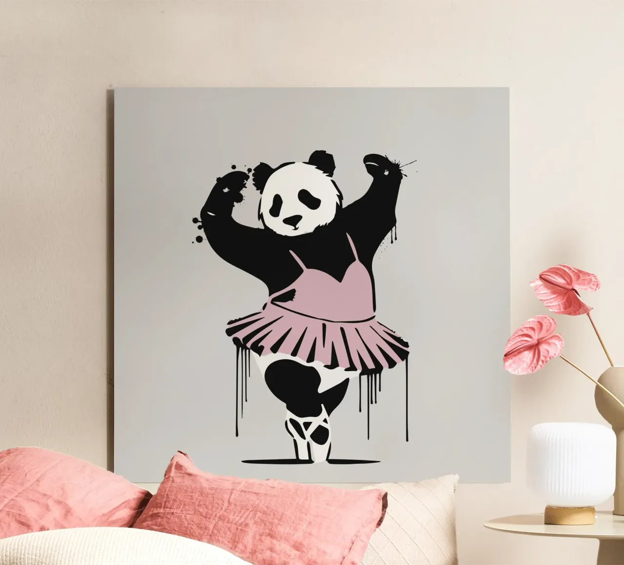 Panda danzante in stile balletto - Eleganza creativa alluminio dibond da namosh