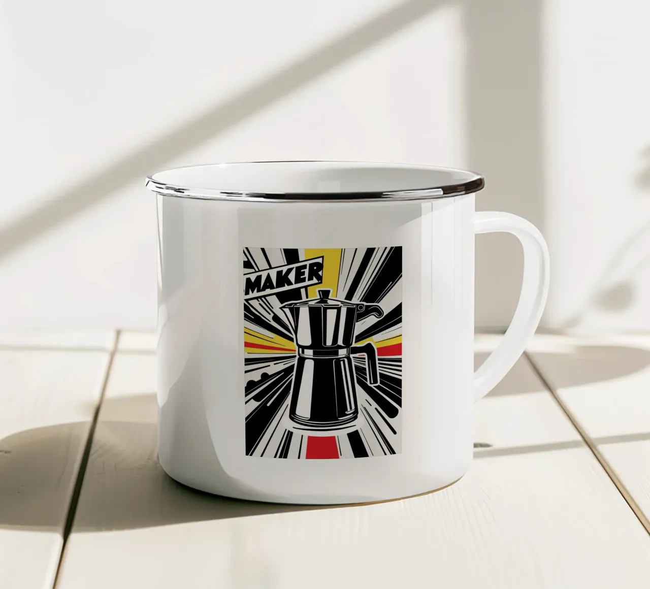 Café POP emaille mok van Rezh creations