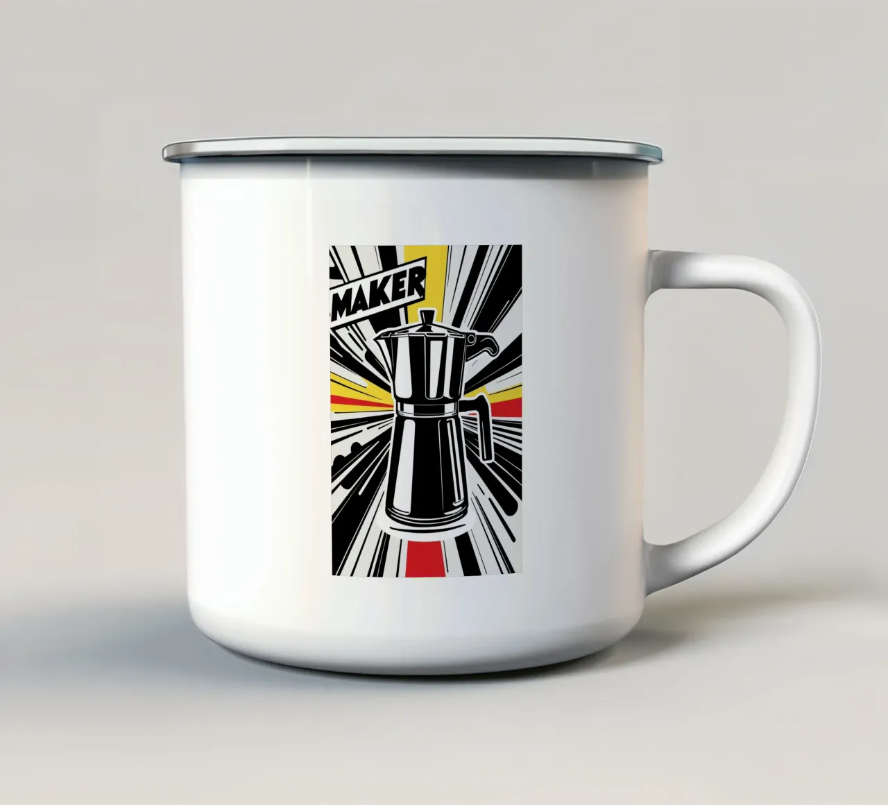 Café POP emaille mok van Rezh creations