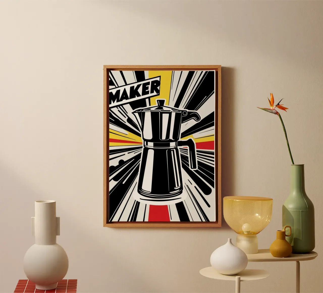 Caffè POP tela con Cornice a cassetta da Rezh creations