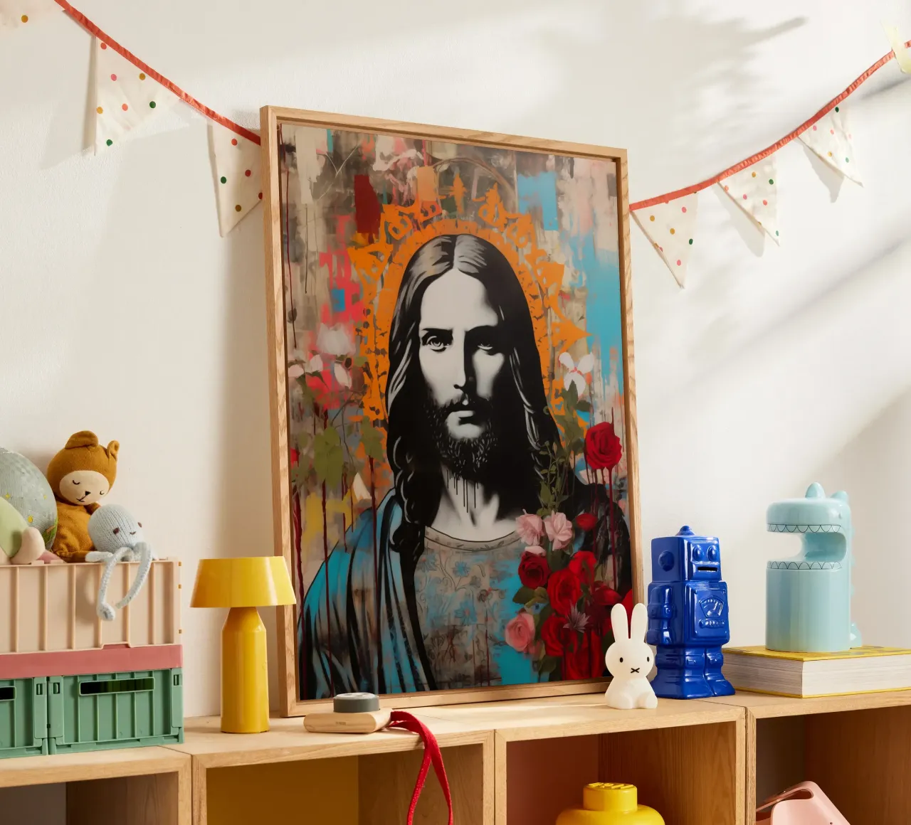 Gesù | Arte di strada in stile hippie plexiglass da Autofocus