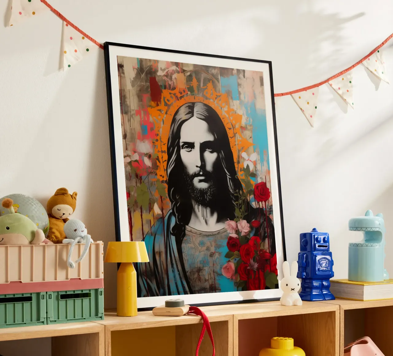 Gesù | Arte di strada in stile hippie carta hahnemühle da Autofocus