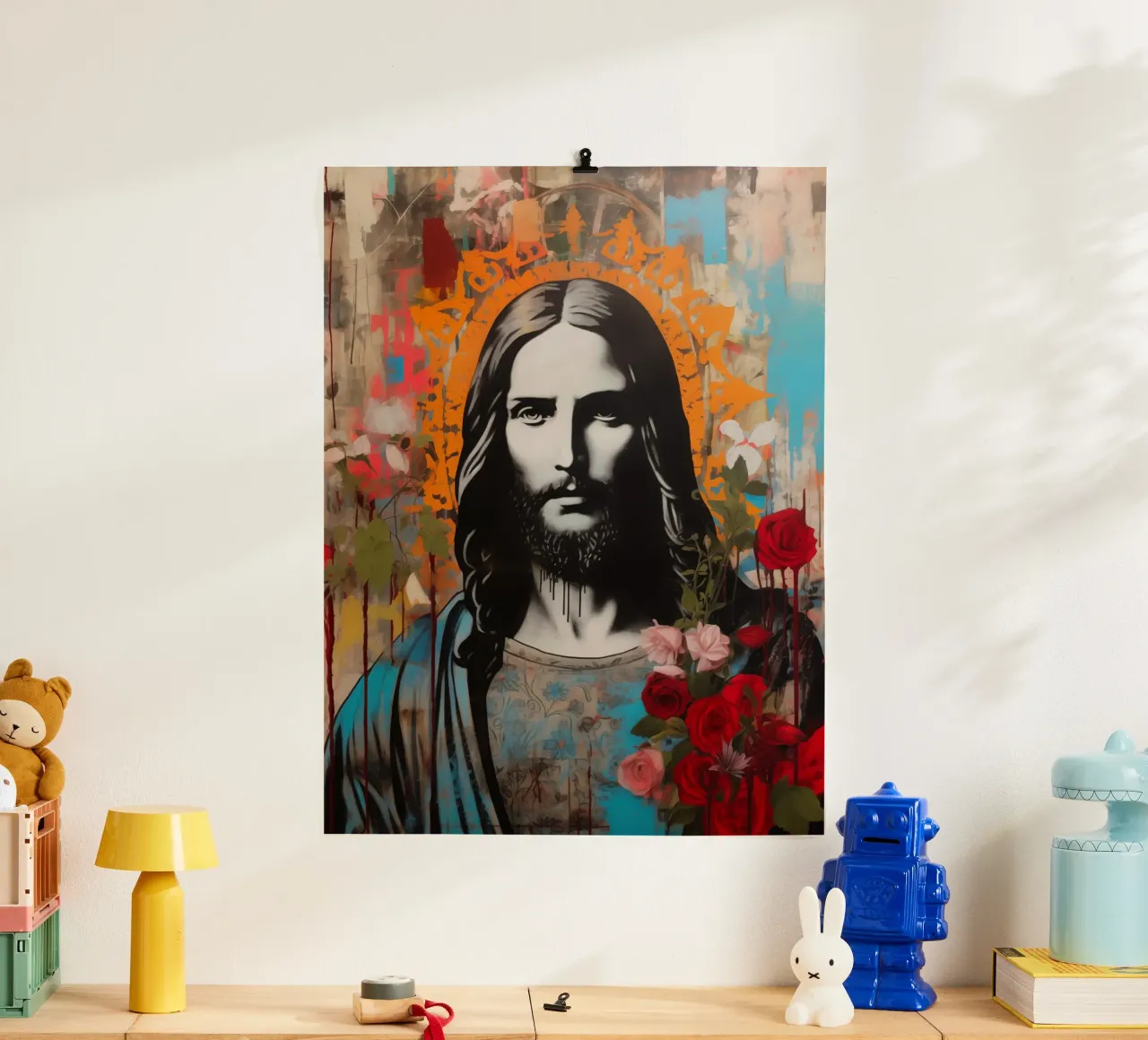 Gesù | Arte di strada in stile hippie carta hahnemühle da Autofocus