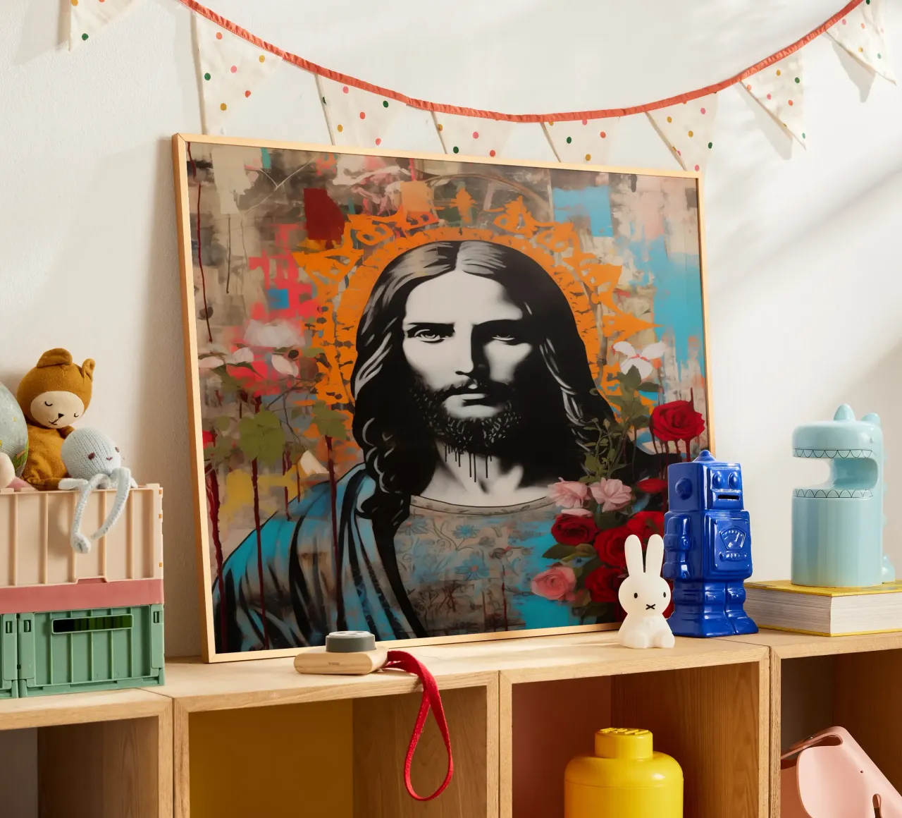 Gesù | Arte di strada in stile hippie carta hahnemühle da Autofocus