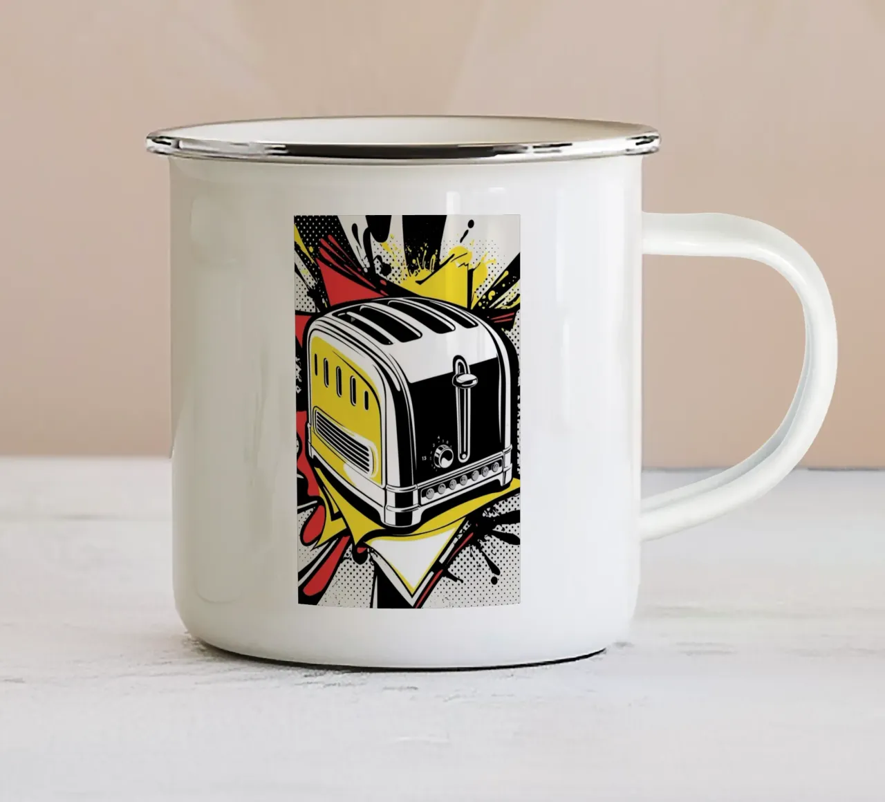 Toaster POP Emaille Tasse von Rezh creations