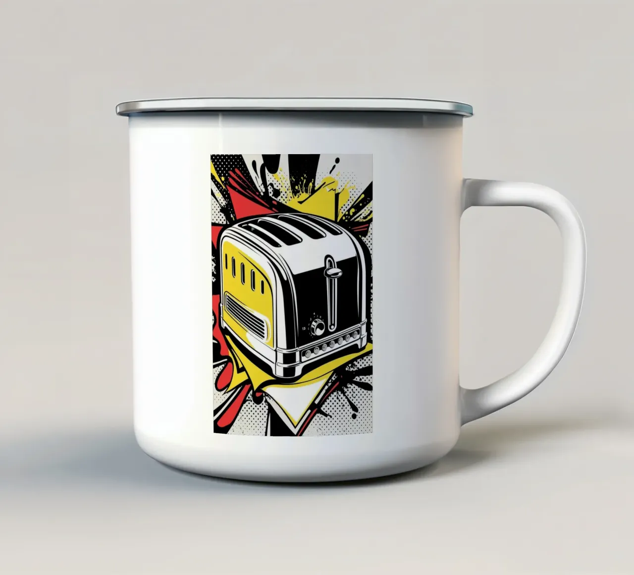 Toaster POP Emaille Tasse von Rezh creations