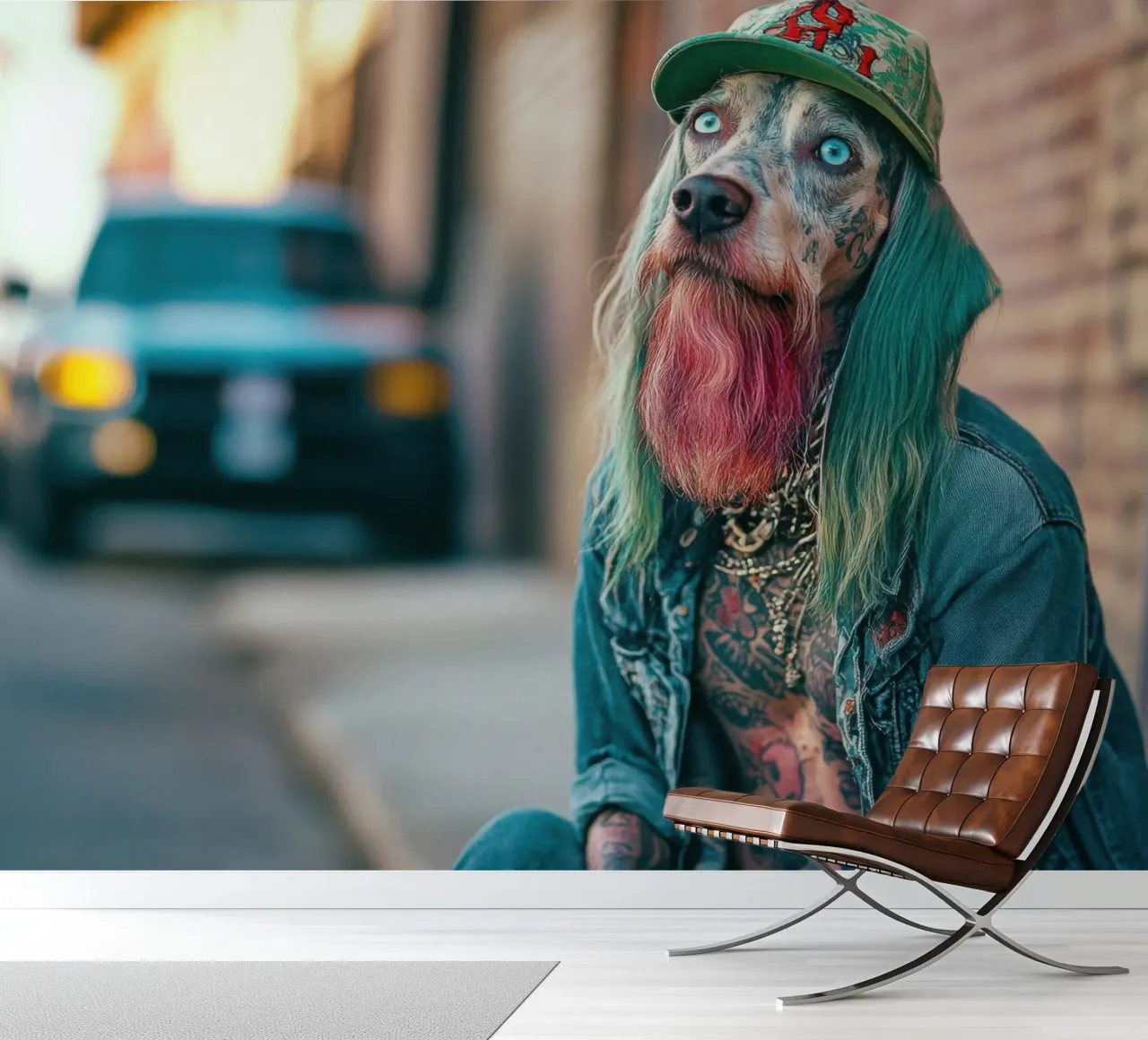 Mick fotobehang van Affiches Chien Originales – Dogland