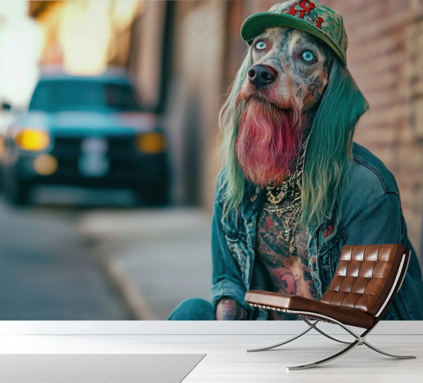 Mick fotobehang van Affiches Chien Originales – Dogland
