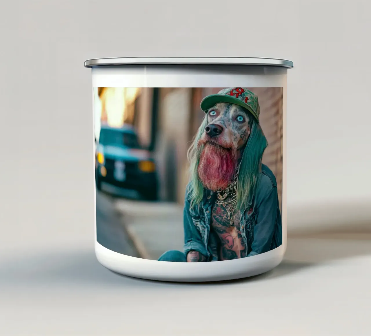 Mick tazza in smalto da Affiches Chien Originales – Dogland