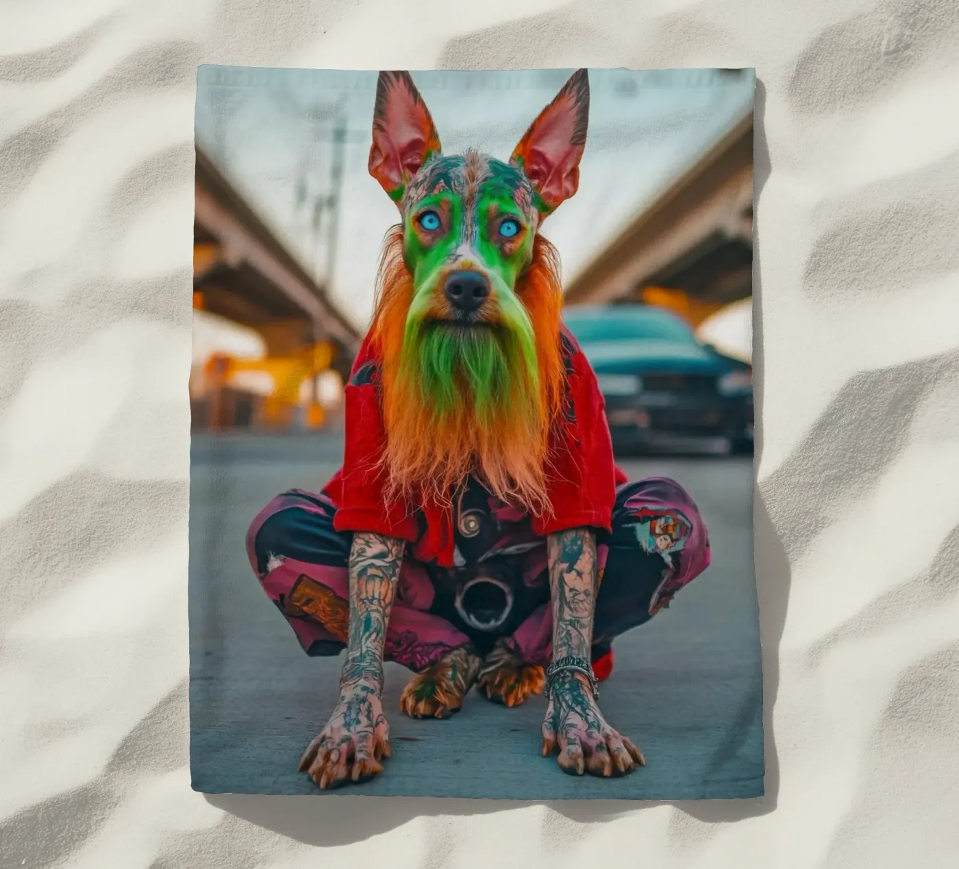 Ziggy beach towel by Affiches Chien Originales – Dogland