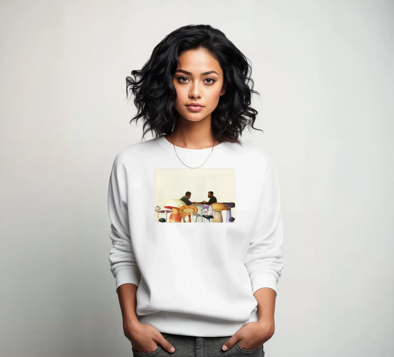 Scacchi tra i funghi felpa da Cassia Beck Collage