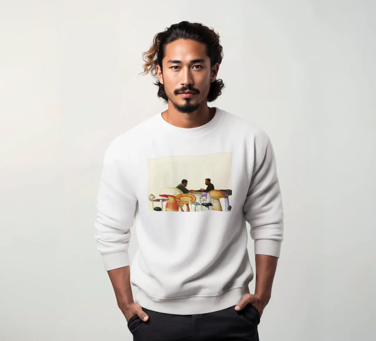 Scacchi tra i funghi felpa da Cassia Beck Collage