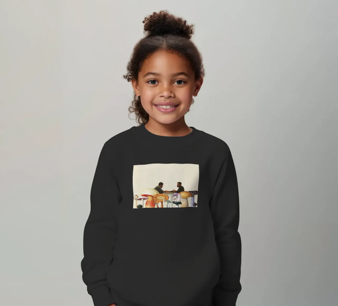 Scacchi tra i funghi felpa bambino da Cassia Beck Collage