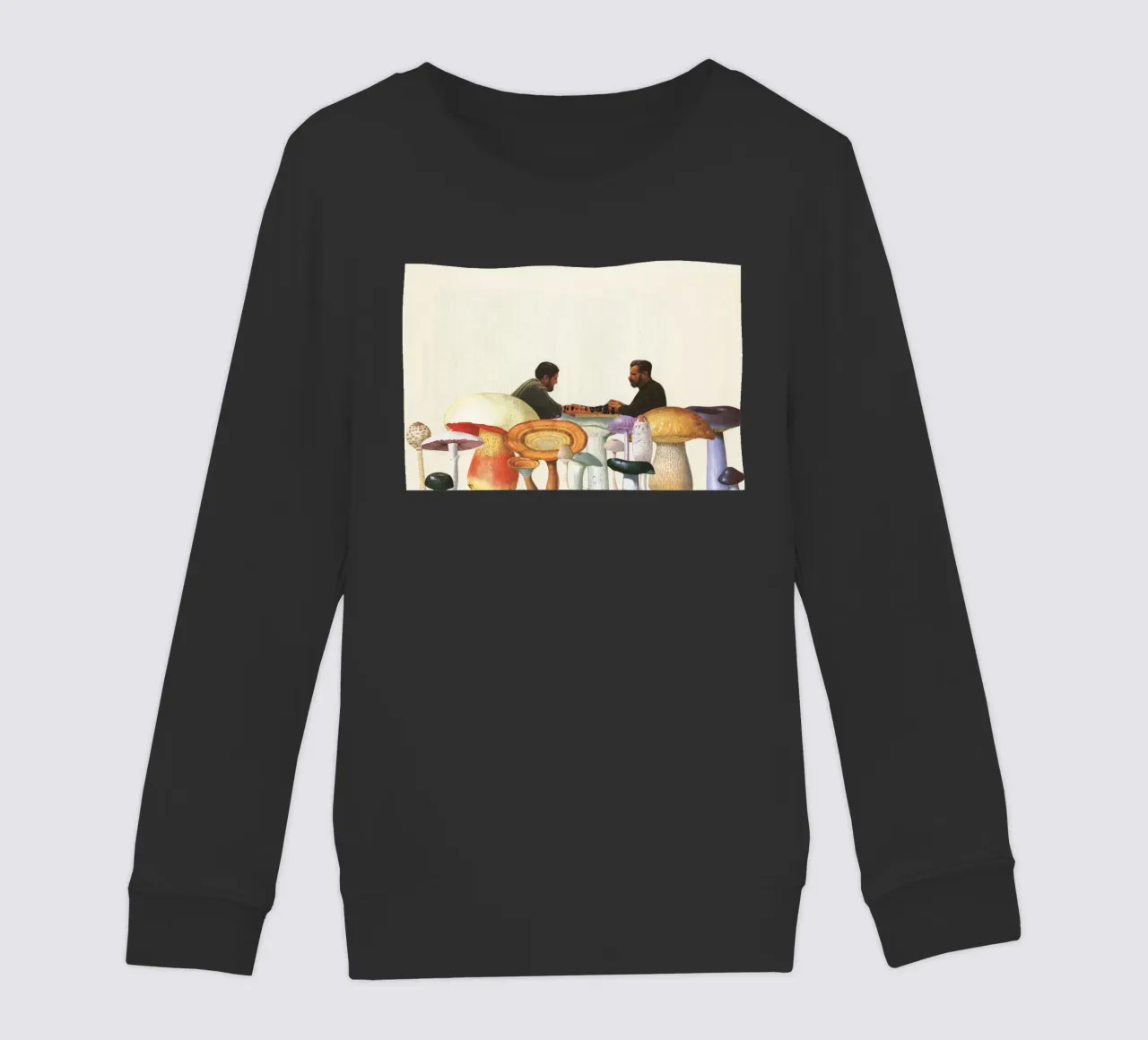 Scacchi tra i funghi felpa bambino da Cassia Beck Collage