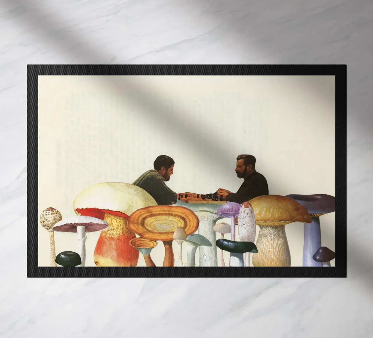 Scacchi tra i funghi zerbino da Cassia Beck Collage