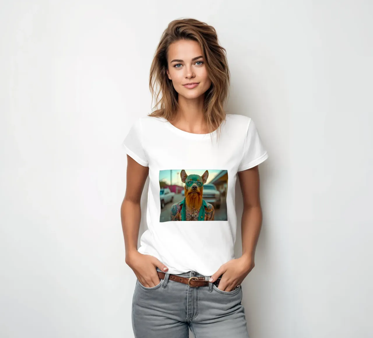 Serge women's fitted t-shirt by Affiches Chien Originales – Dogland