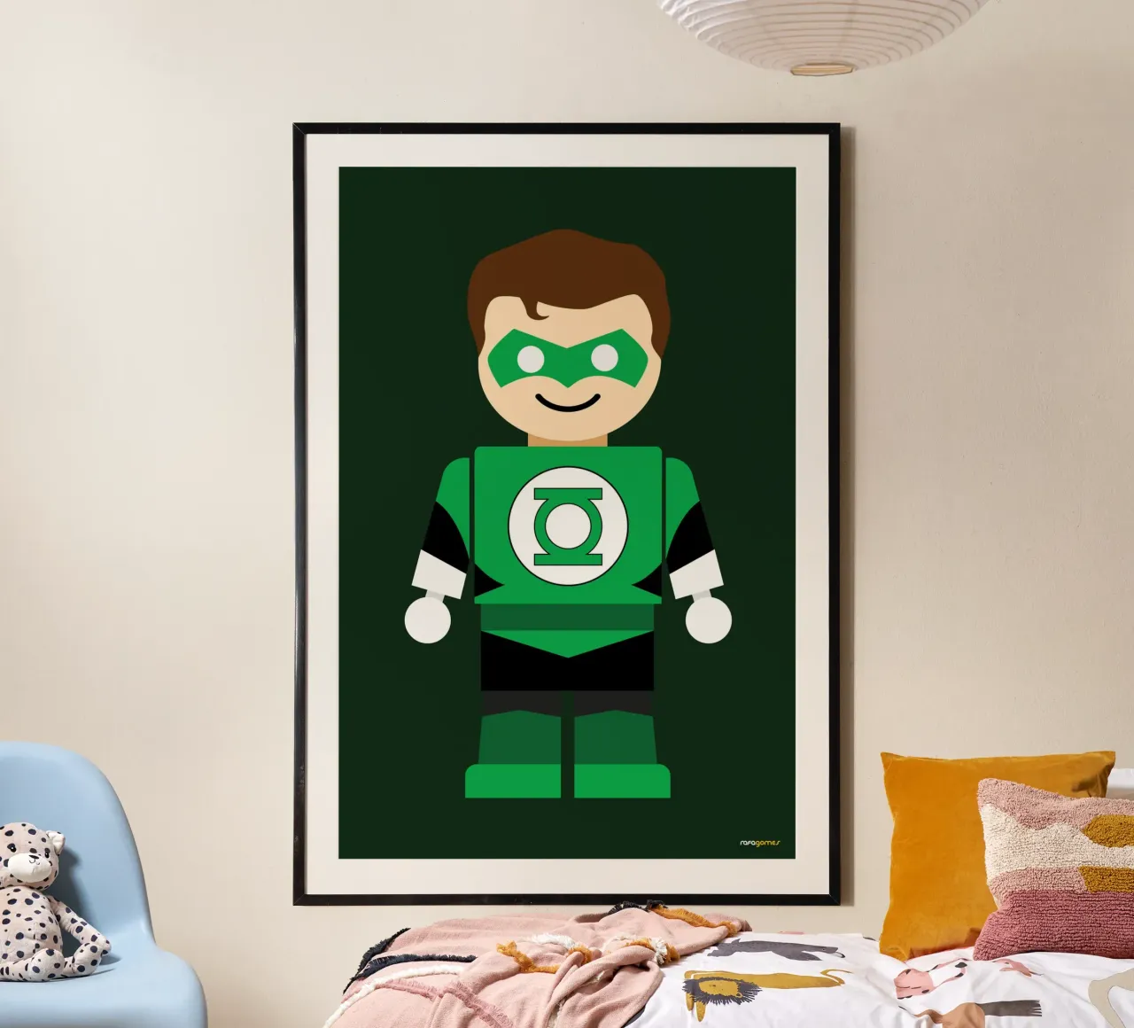 Green Lantern Toy poster avec cadre en aluminium de Rafa Gomes