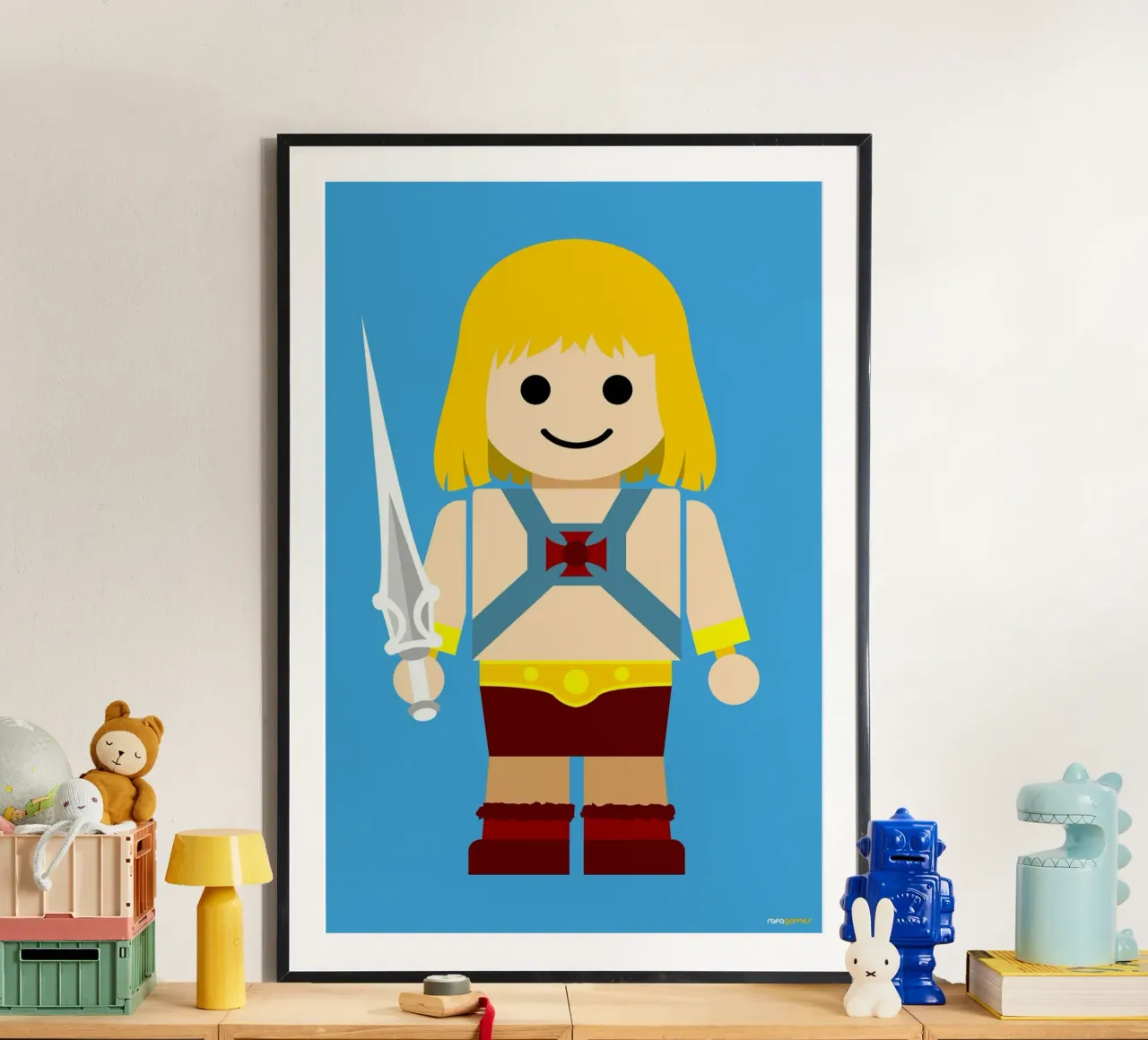 He Man Toy poster con telaio in alluminio da Rafa Gomes
