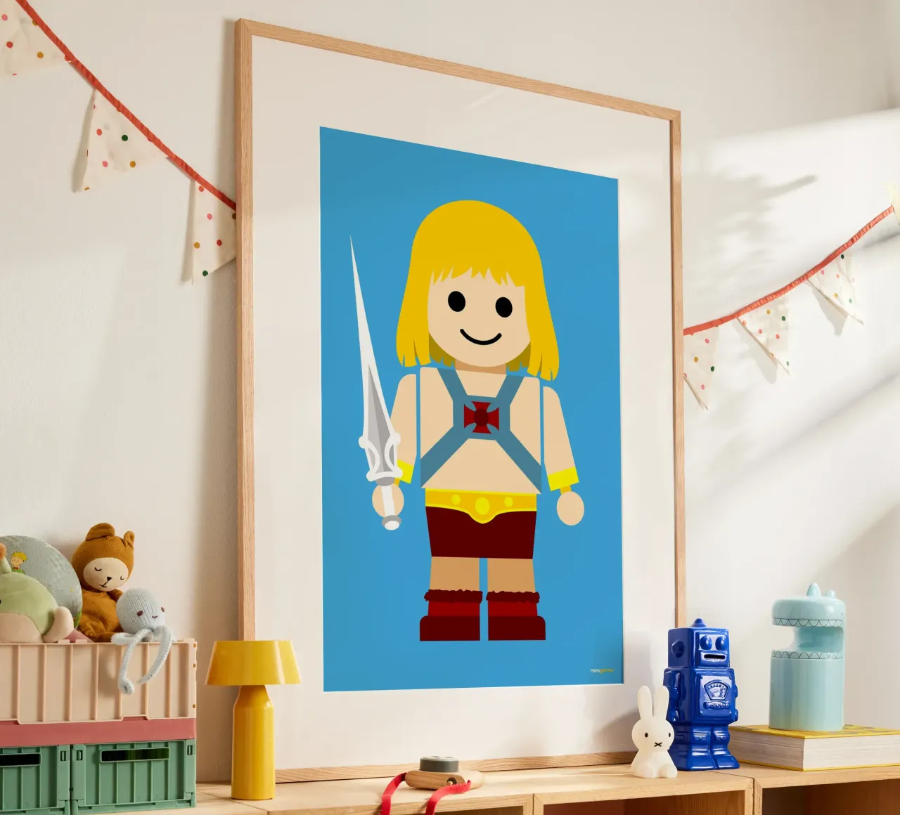 He Man Toy poster con telaio in alluminio da Rafa Gomes