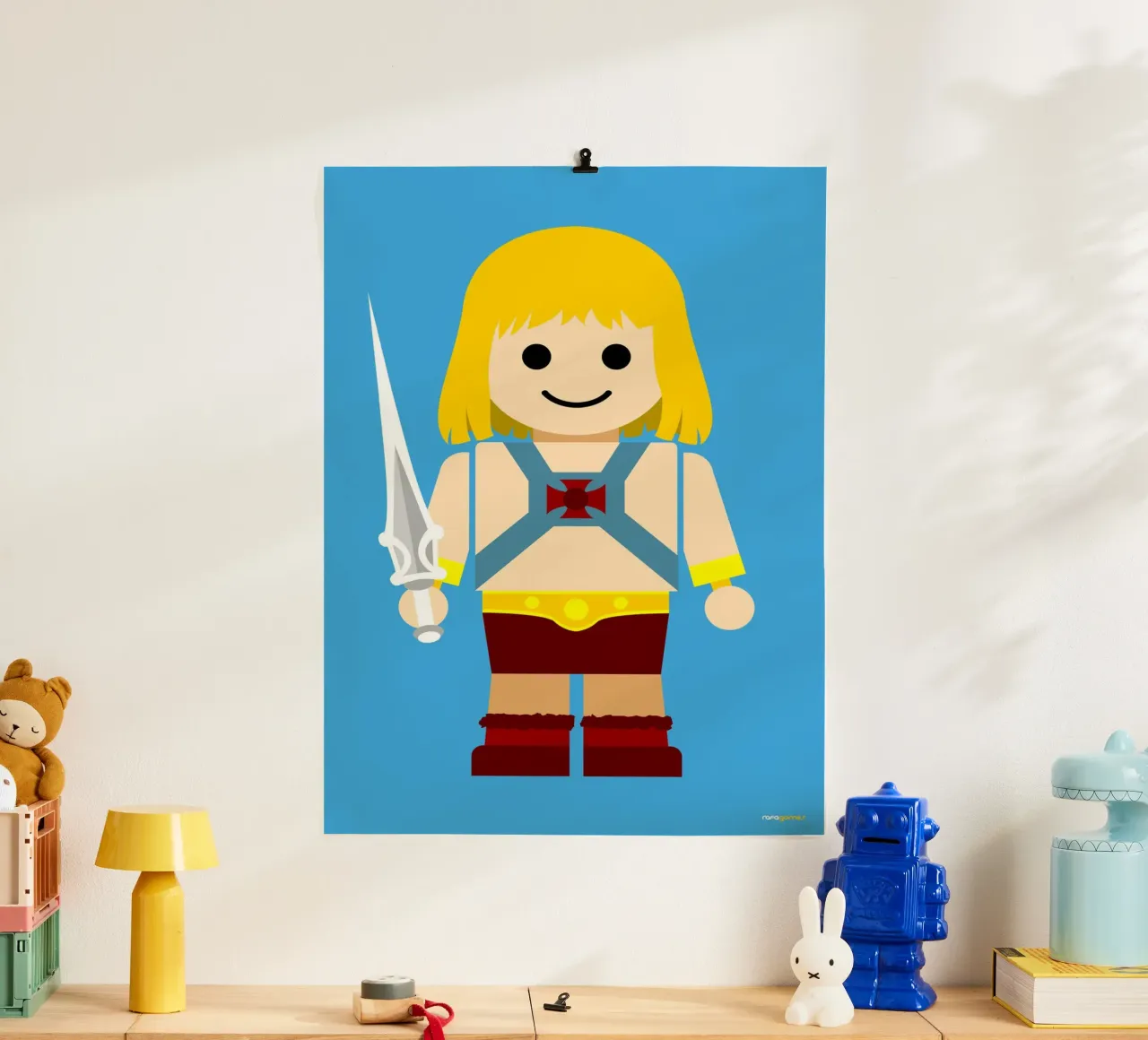 He Man Toy poster con telaio in alluminio da Rafa Gomes