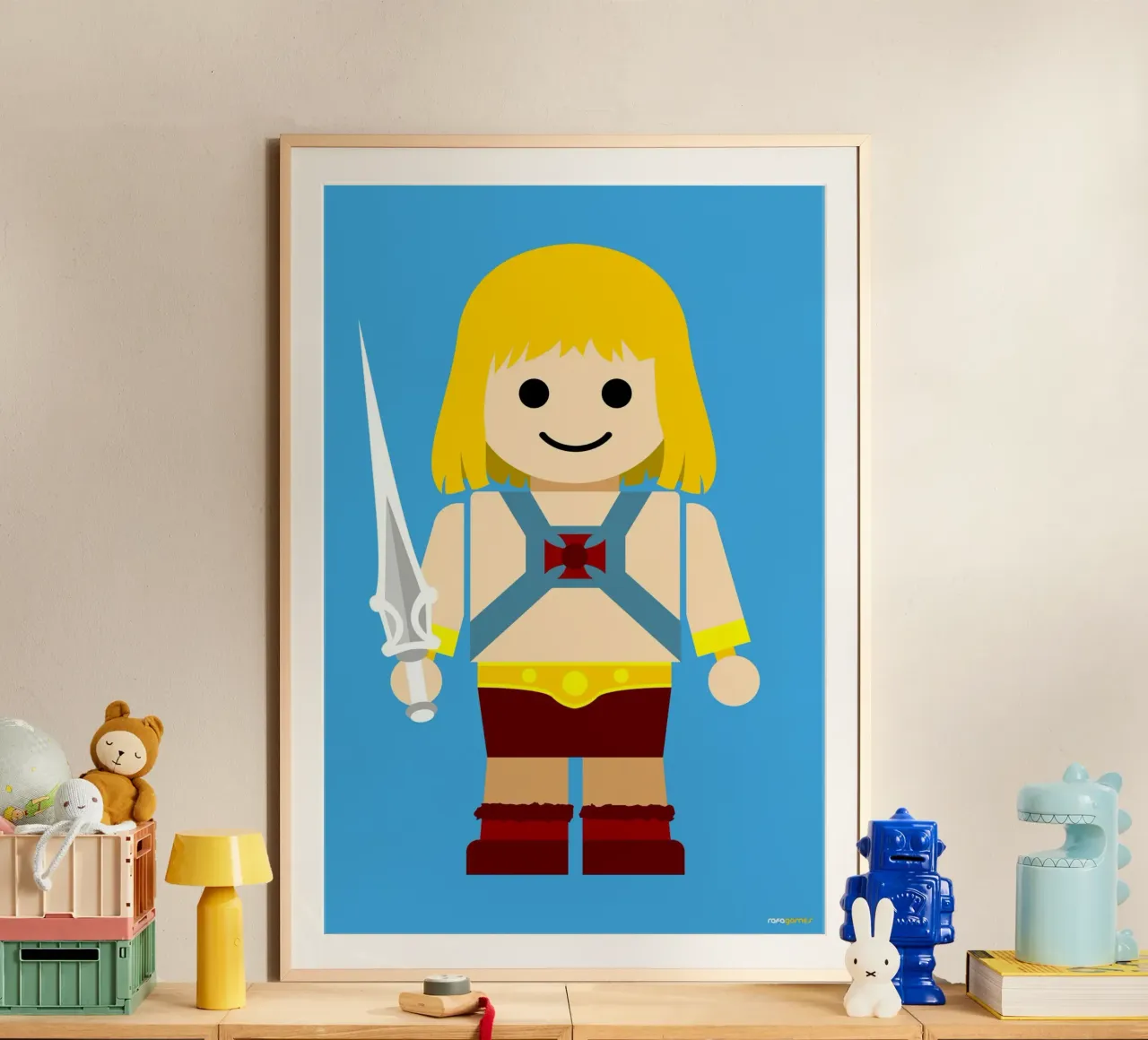 He Man Toy poster con telaio in alluminio da Rafa Gomes