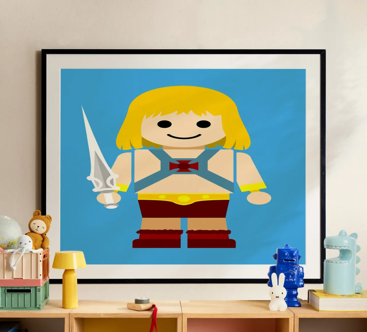 He Man Toy poster con telaio in alluminio da Rafa Gomes