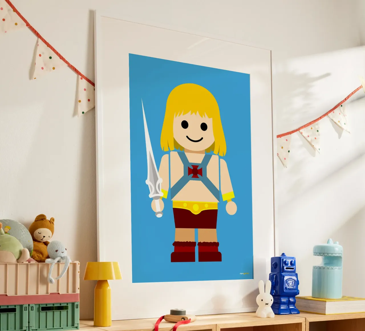 He Man Toy poster con telaio in alluminio da Rafa Gomes