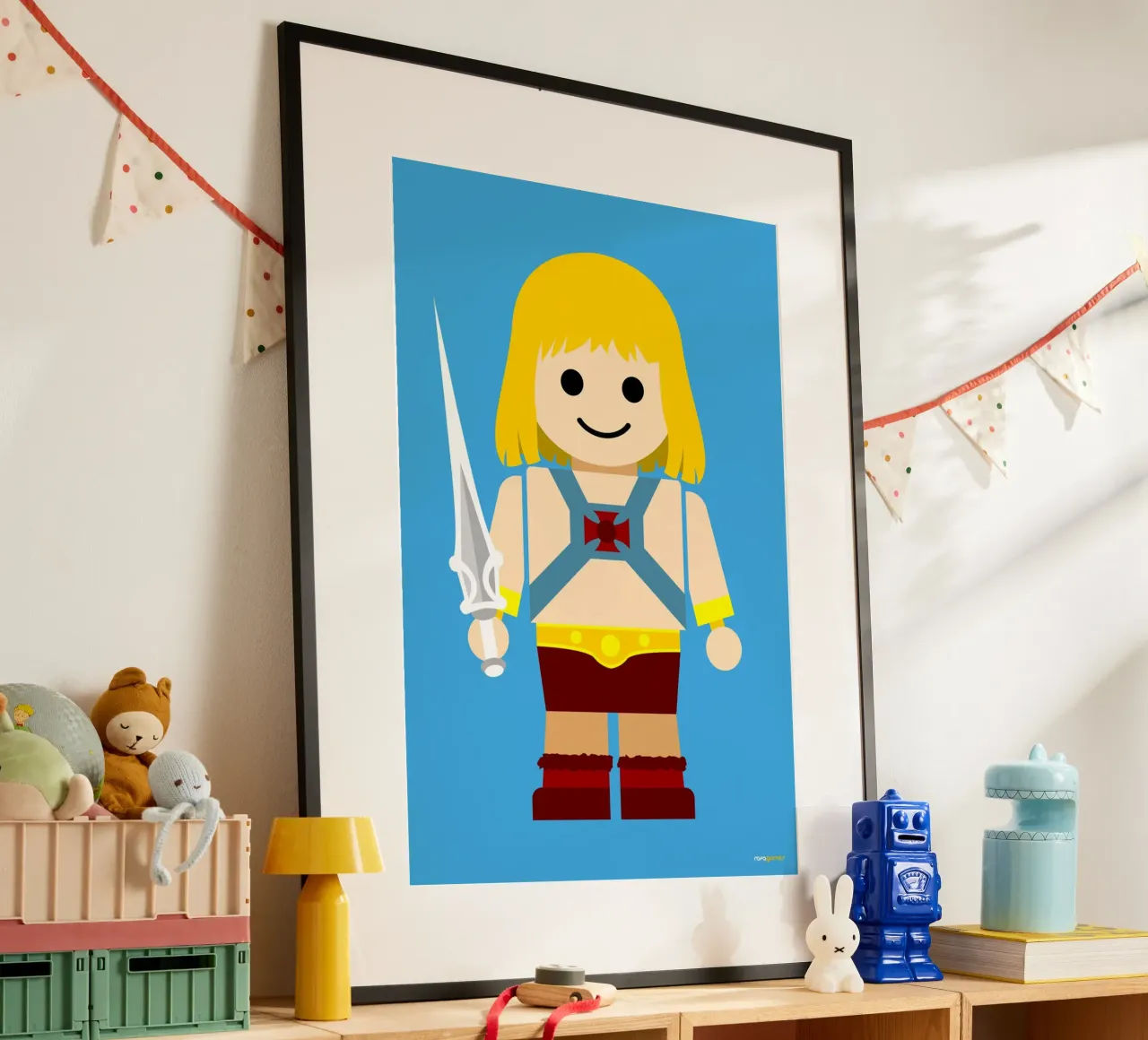 He Man Toy poster con telaio in alluminio da Rafa Gomes