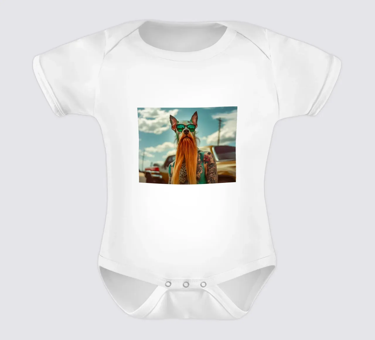 Marcel body neonato maniche corte da Affiches Chien Originales – Dogland