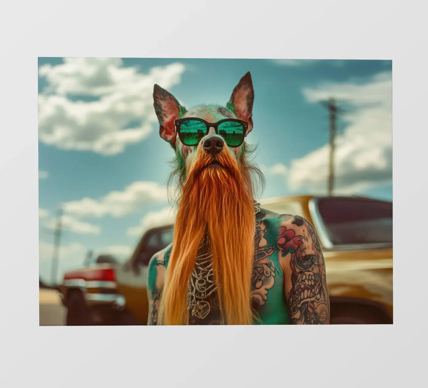 Marcel backlit folie van Affiches Chien Originales – Dogland