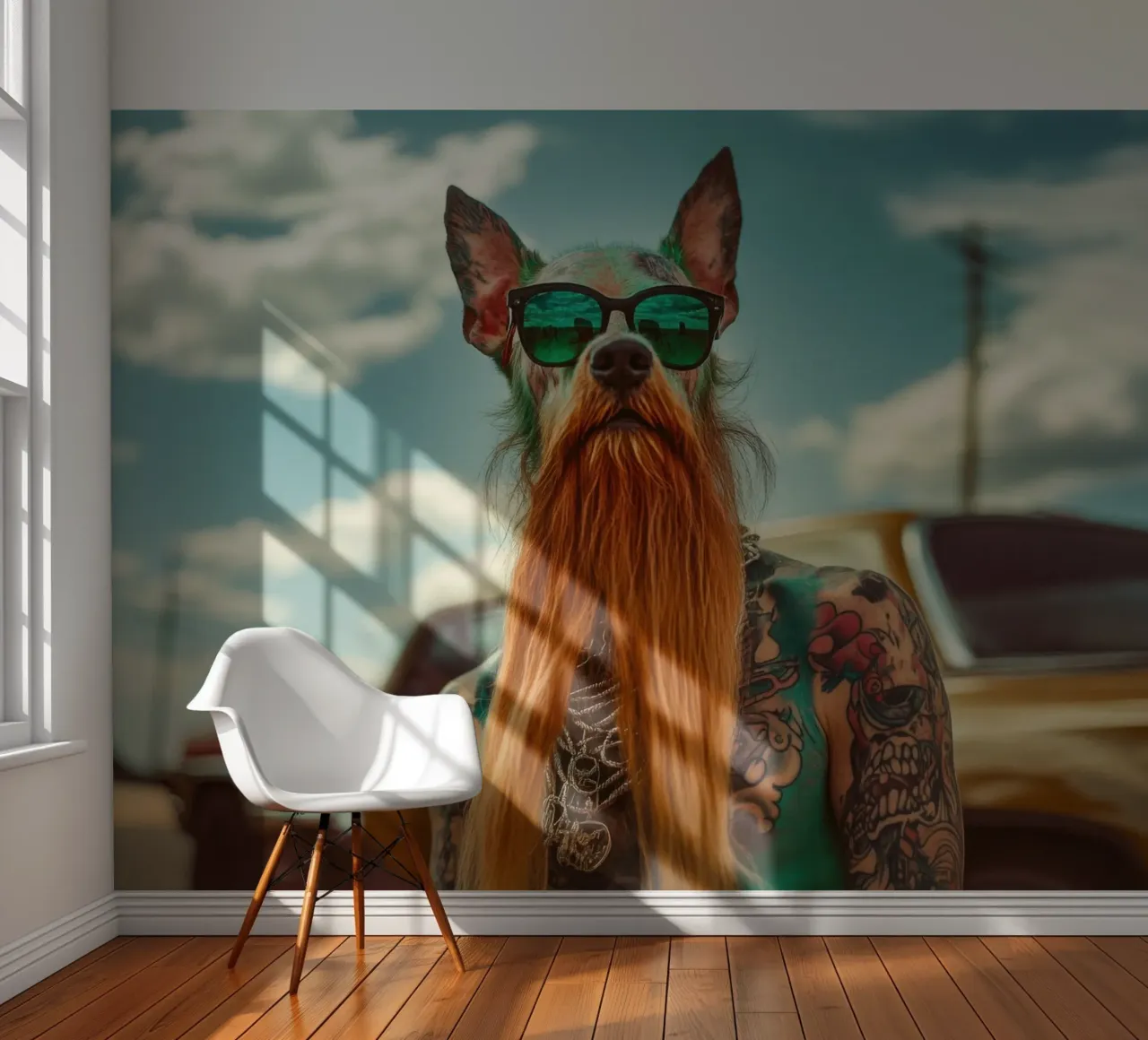 Marcel fotobehang van Affiches Chien Originales – Dogland