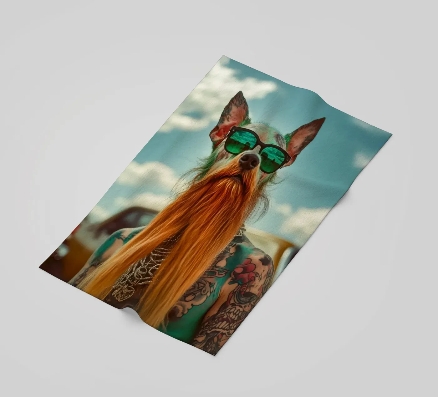 Marcel strandhanddoek van Affiches Chien Originales – Dogland