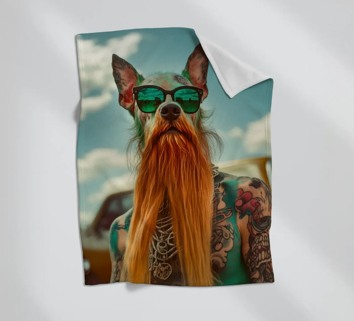 Marcel fleece blanket by Affiches Chien Originales – Dogland