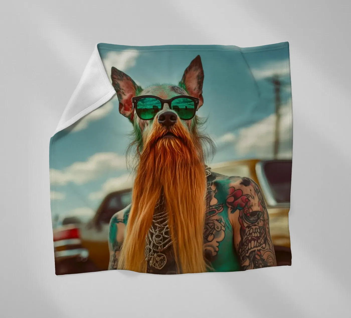 Marcel fleece blanket by Affiches Chien Originales – Dogland