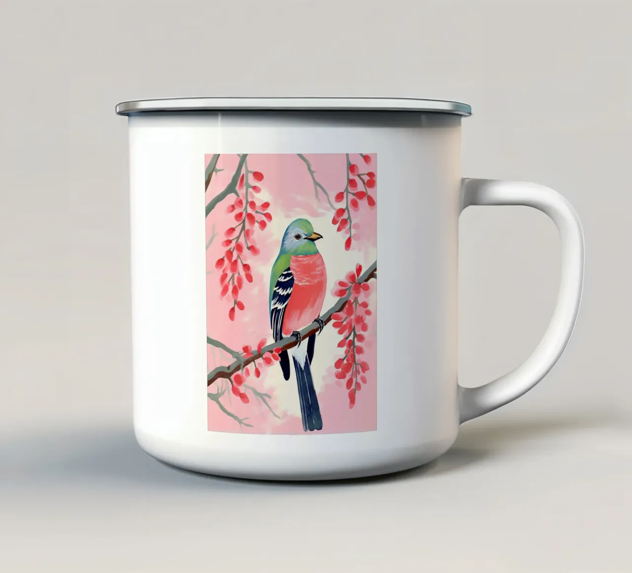 Uccello mignolo tazza in smalto da DaarbyN