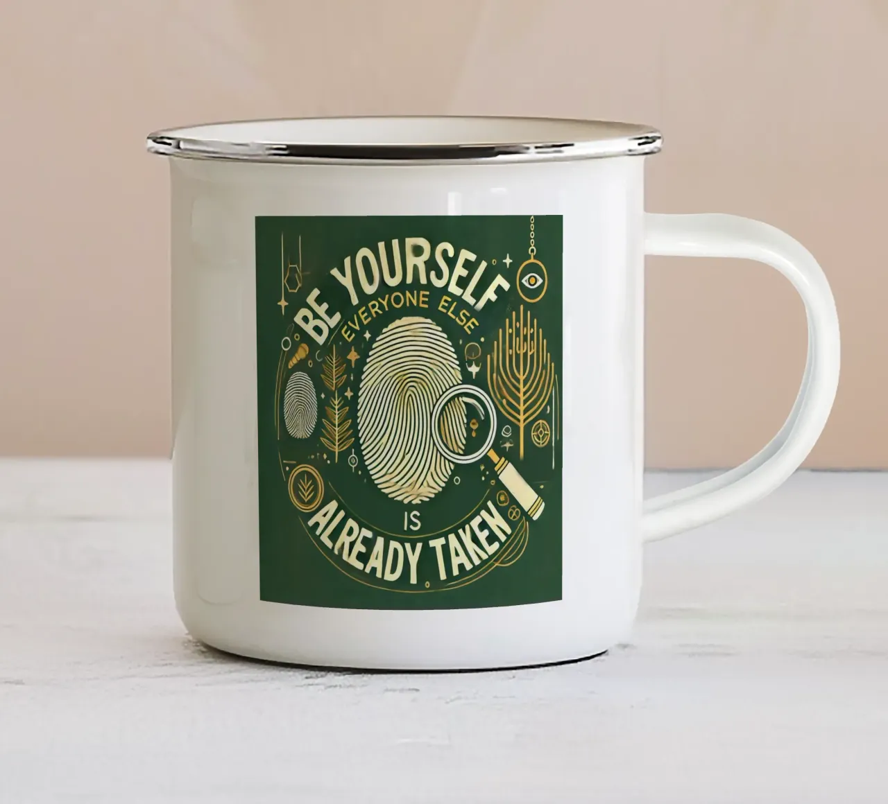 Love Yourself tazza in smalto da Motivate-Today