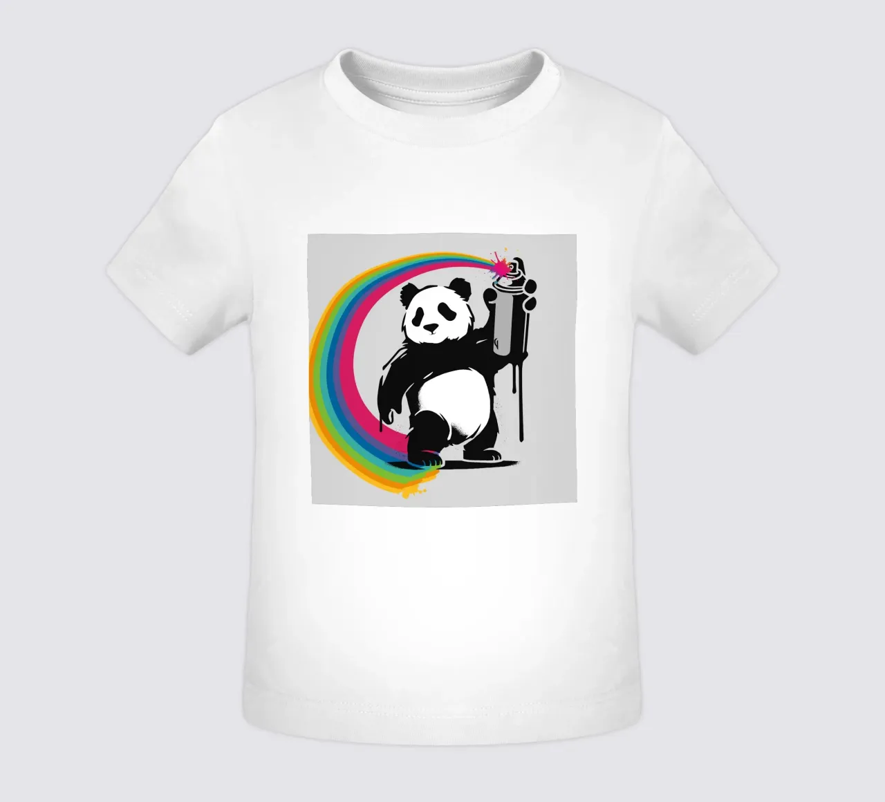 Panda creativo con graffiti arcobaleno maglietta neonato da namosh