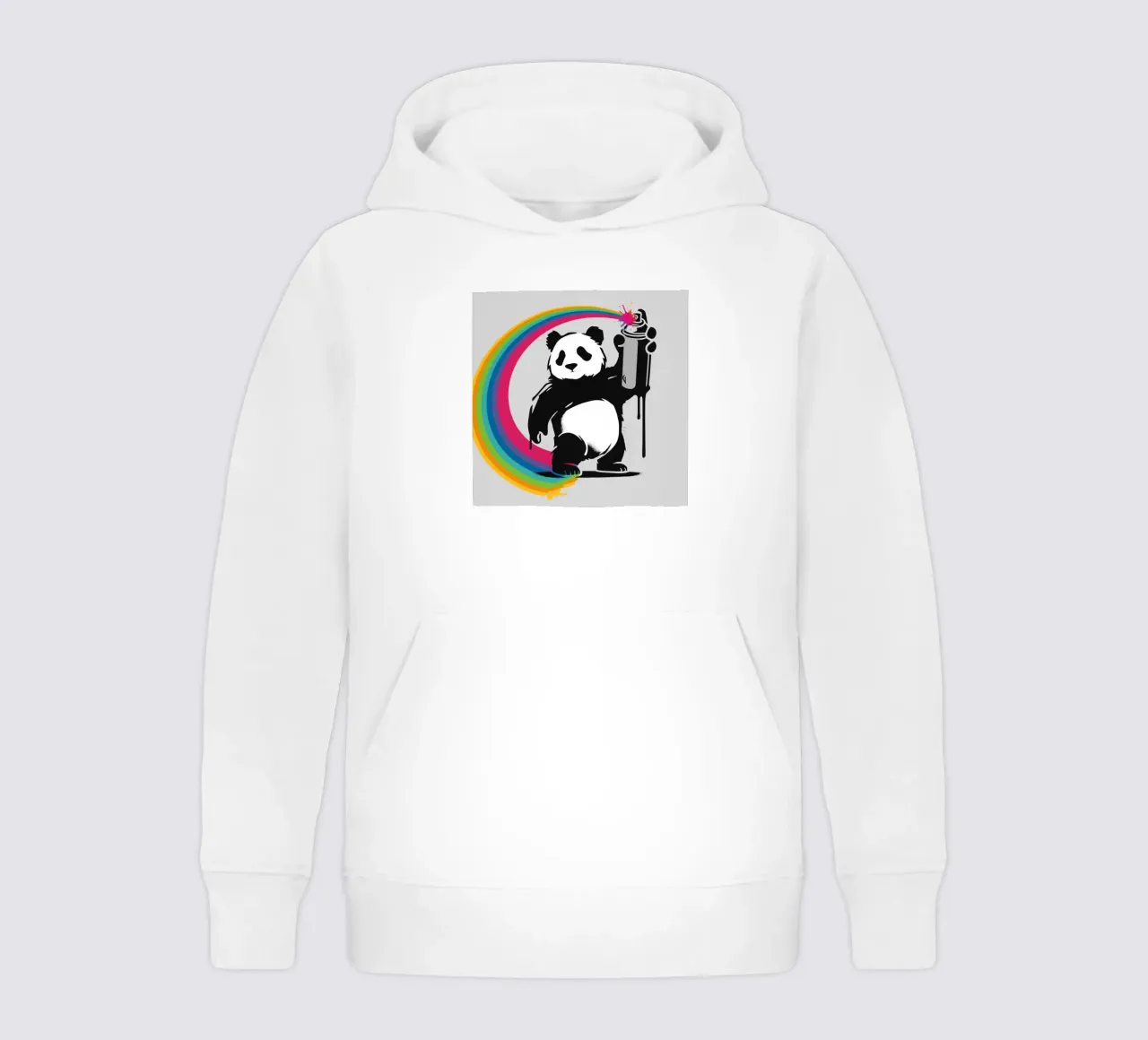 Creative panda with rainbow graffiti kids hoodie by namosh