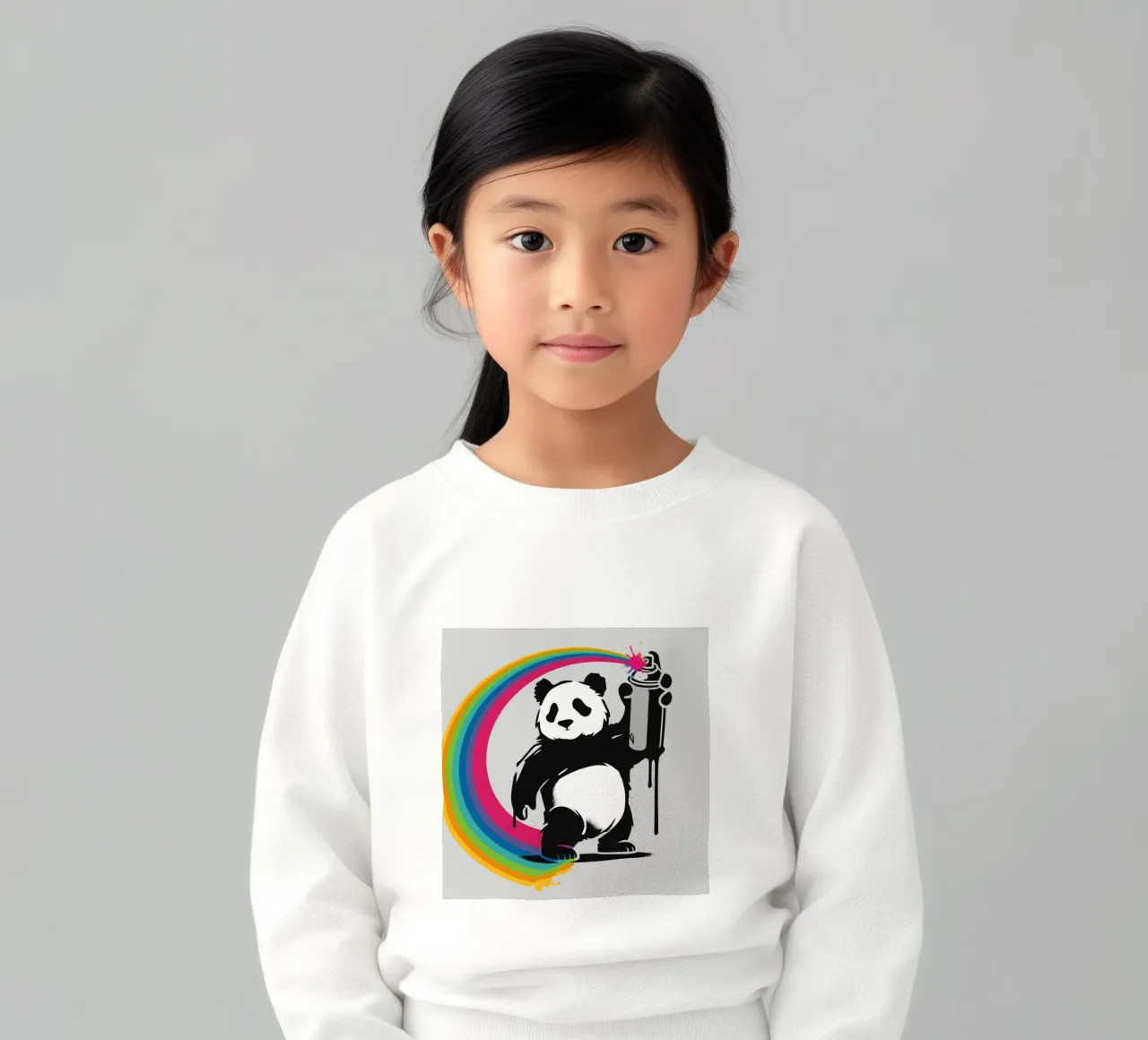Panda creativo con graffiti arcobaleno felpa bambino da namosh
