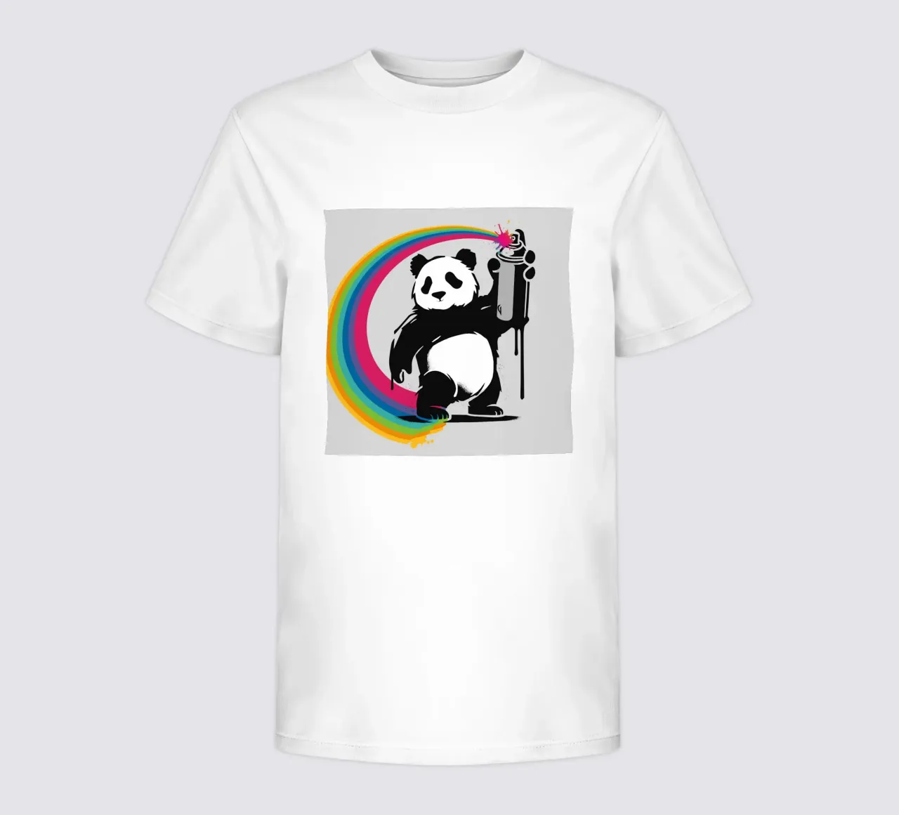Panda creativo con graffiti arcobaleno t-shirt bambini da namosh