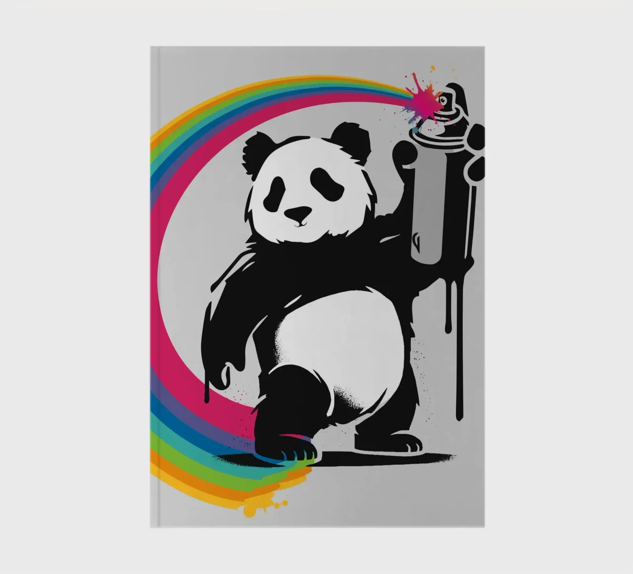 Creative panda with rainbow graffiti notebook by namosh
