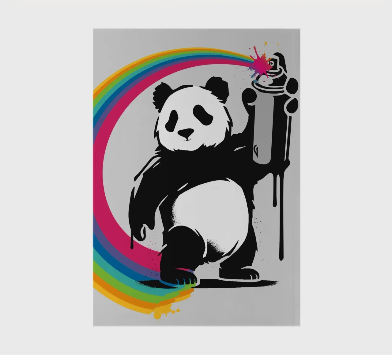 Creative panda with rainbow graffiti notebook by namosh